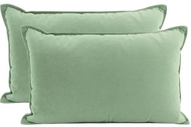 IB Laursen Husa de pernă din catifea verde MISTY JADE 72x52 cm