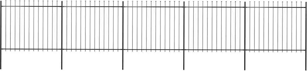 vidaXL Gard de grădină cu vârf tip suliță din oțel 892,5x150 cm, negru