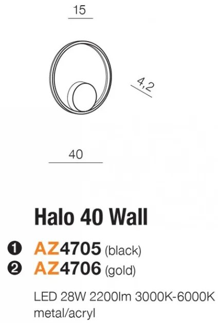 Aplica de perete LED design modern geometric Halo GO