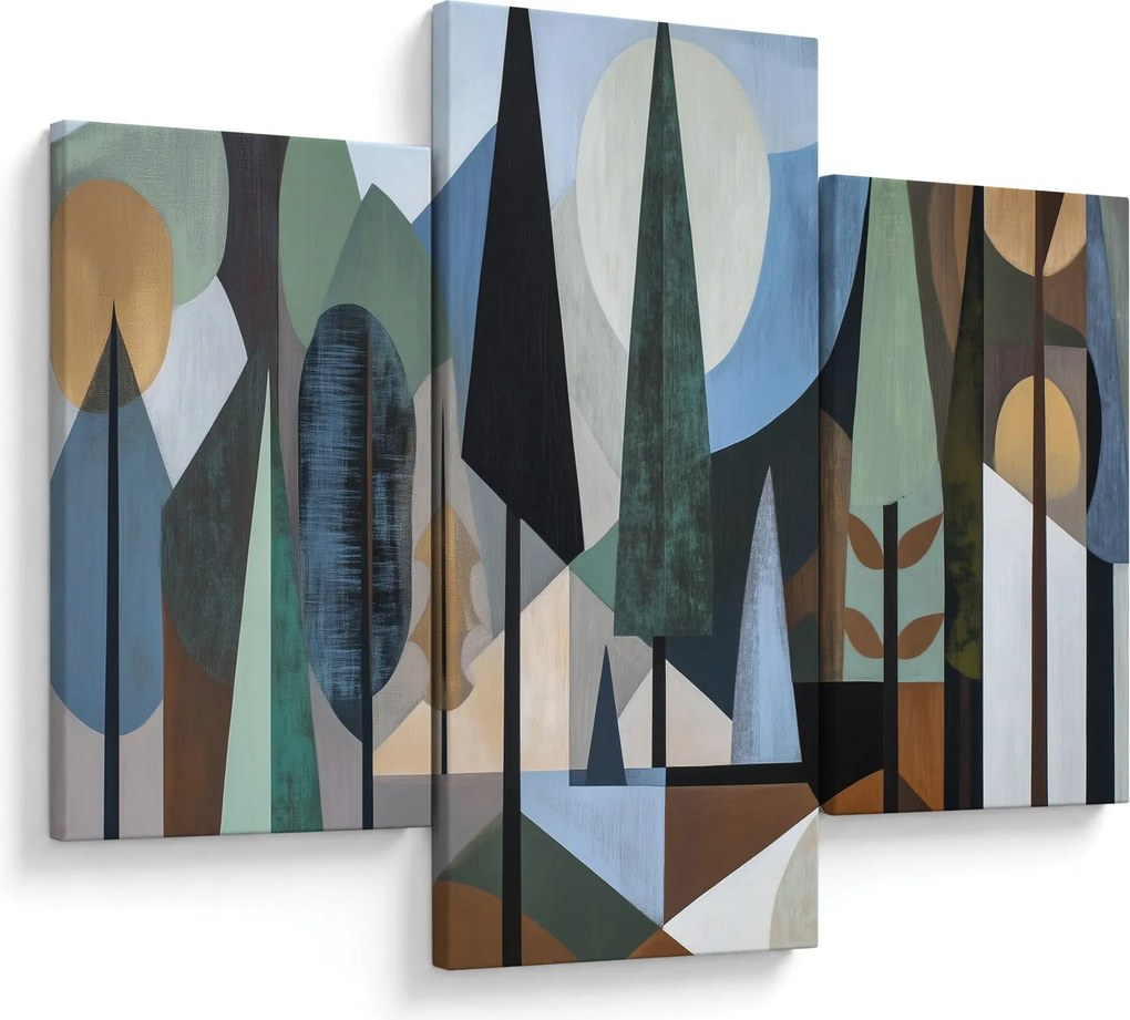 Tablou - Abstracție geometrică naturală II. (90x60 cm)