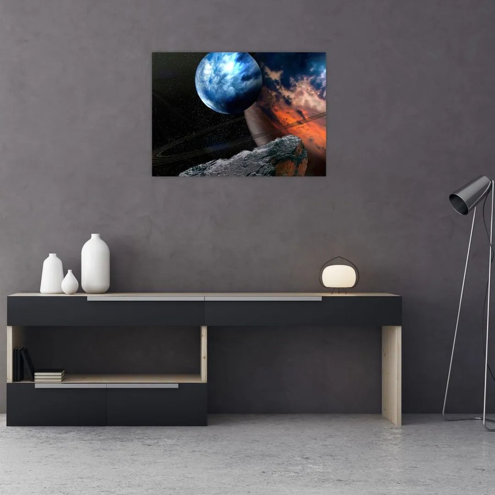 Tablou planetei în cosmos (70x50 cm)