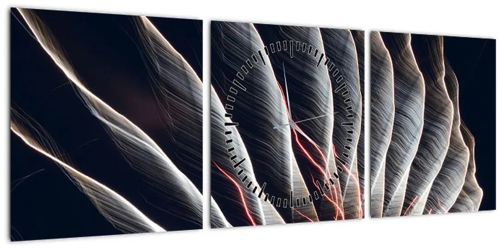 Tablou - Descărcare de lumini (cu ceas) (90x30 cm)