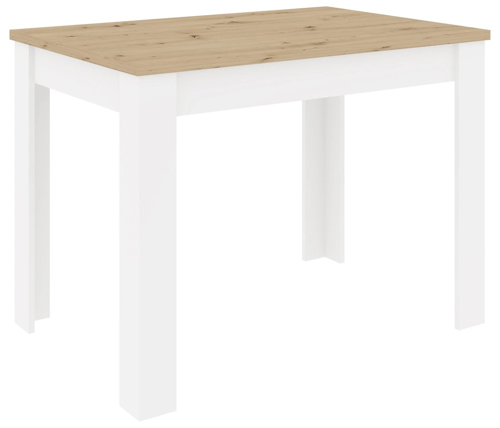 Masa bucatarie Zeta, Stejar Artisan/Alb, 102 x 69 x 75 cm