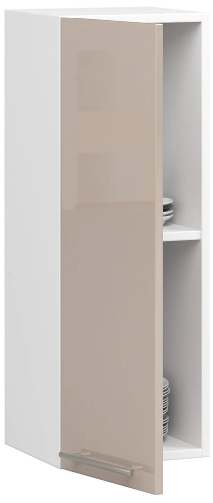 Dulap superior de bucătărie Ozara W30 H720 (alb + cappuccino lucios). 1071179
