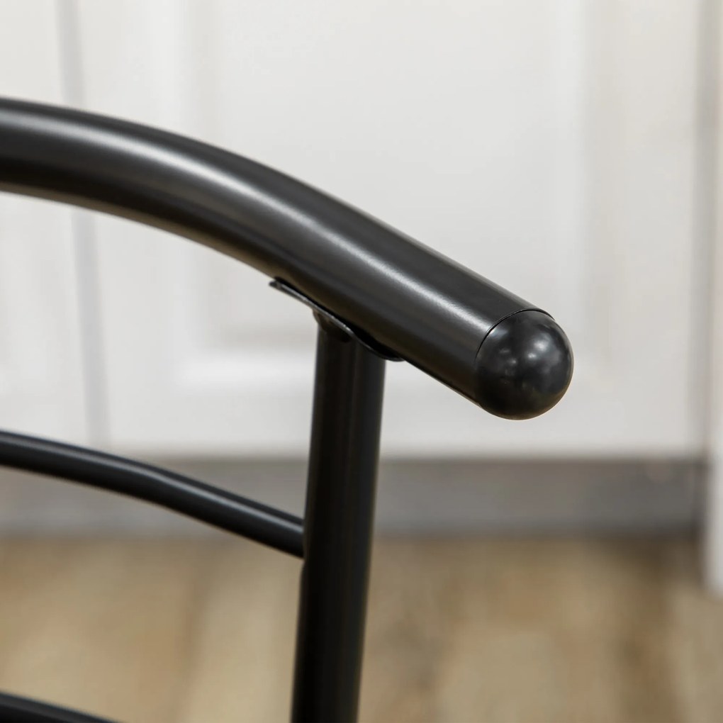 HOMCOM Set bistrou 3 piese, 1 masă, 2 scaune, 80 cm x 53 cm x 74,5 cm, Negru | Aosom Romania