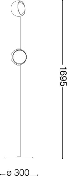 Ideal Lux - Lampă de podea LED BLOOM, 2xLED/5,5W/230V, CRI 90, auriu/bej fumuriu