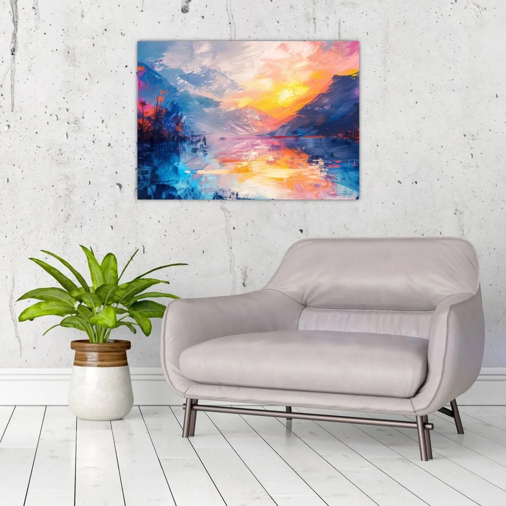 Tablou pe sticlă - Pictura peisajului (70x50 cm)
