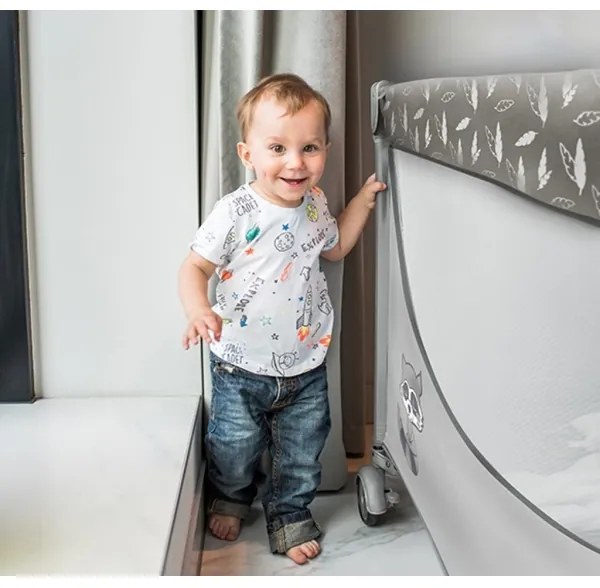 Pătuț pliabil BASIC gri BabyOno