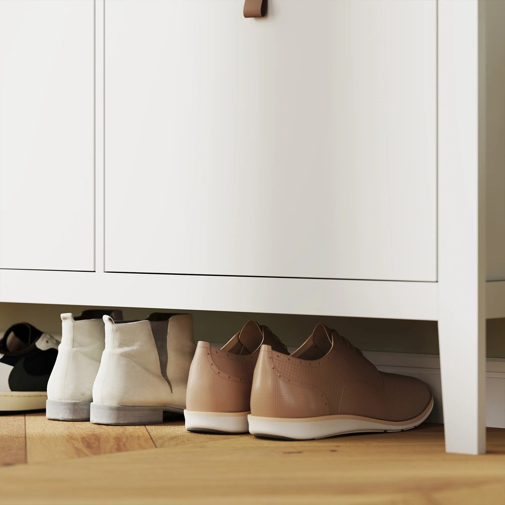 HOMCOM Pantofar Slim cu 4 Sertare pentru 20 Perechi de Pantofi, Mărime EU44 și Separatoare Reglabile, 105x24x95,5 cm, Alb | Aosom Romania