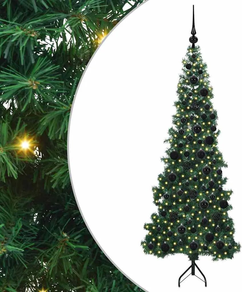 vidaXL Pom de Crăciun Artificial pentru Colț Verde 180 cm PVC și Metal