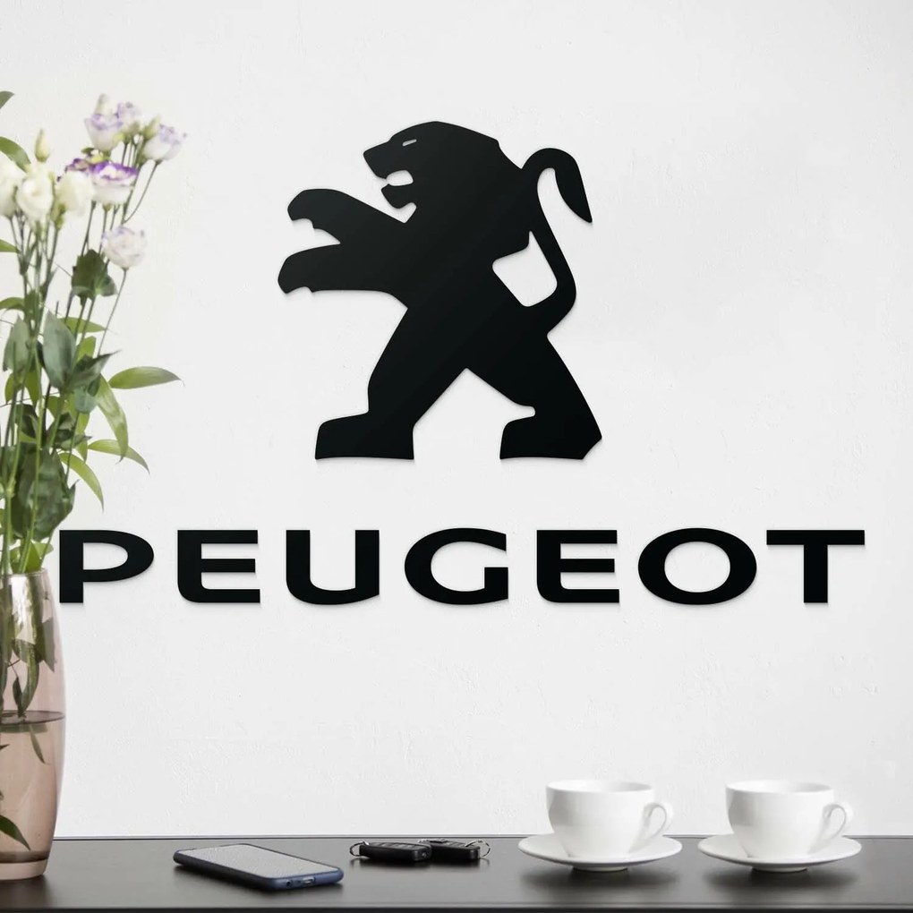 DUBLEZ | Inscripție și siglă din lemn - Peugeot