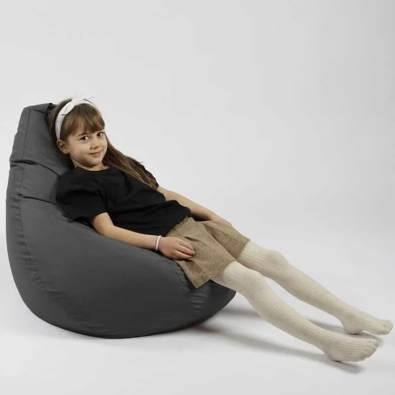 Fotoliu puf copii, Nirvana Light Pufrelax, Material Impermeabil - Gri inchis