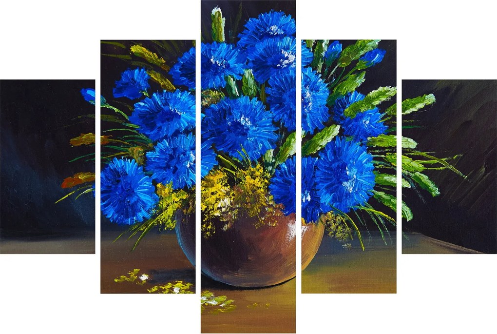 Tablou - Flori albastre în vază (150x105 cm)