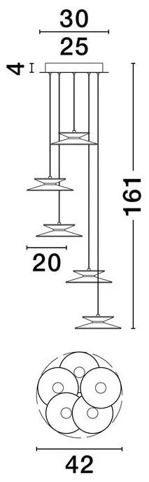 Lustra cu 5 pendule LED design modern Morfi