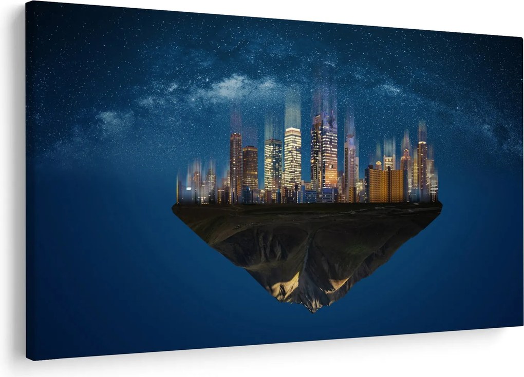 Tablou - Metropola plutind în spațiu (90x60 cm)