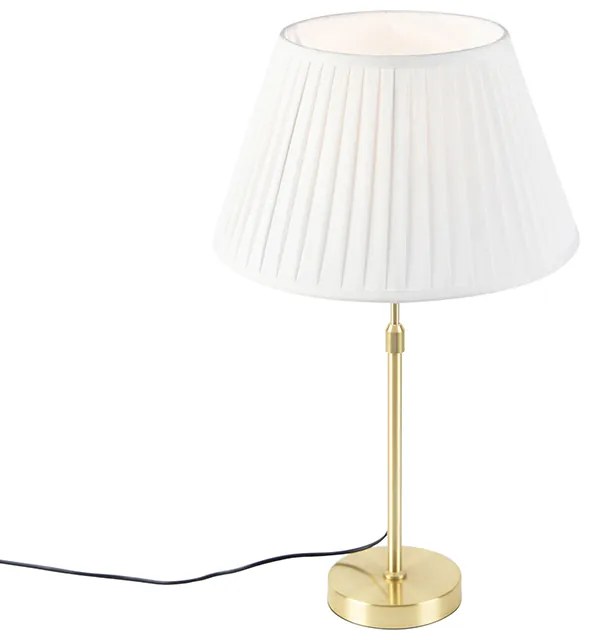 Lampă de masă aurie/alamă cu abajur plisat crem 35 cm - Parte