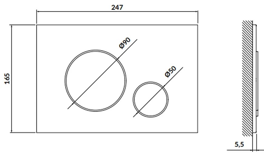 Set rezervor incastrat Alcaplast cu clapeta de actionare negru mat, Cersanit Opti B2