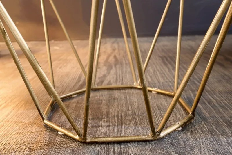 Masuta laterala design minimalist Diamond 50cm, marmura verde