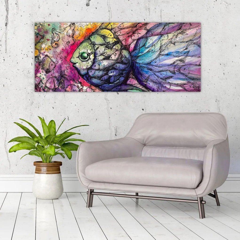 Tablou - Peștișorul colorat (120x50 cm)