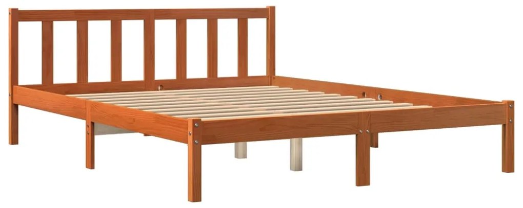 844811 vidaXL Cadru de pat, maro ceruit, 160x200 cm, lemn masiv de pin