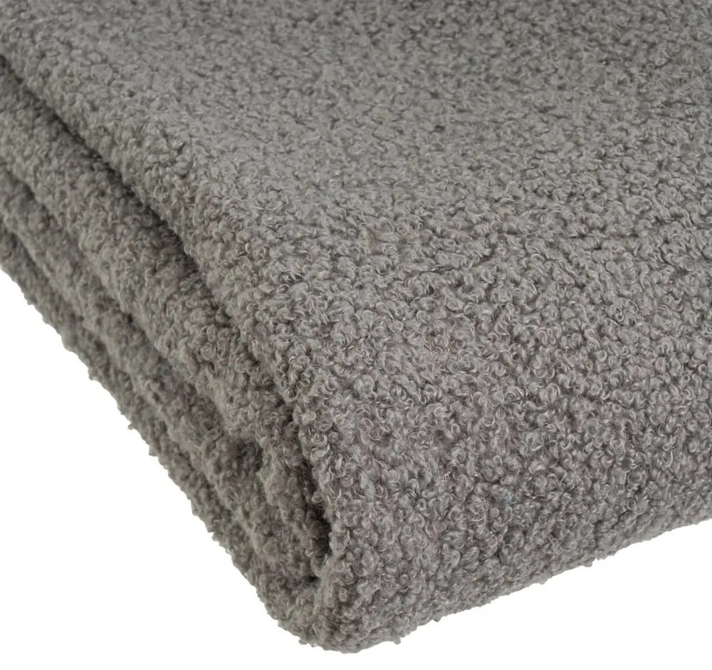Pătură gri din sherpa 130x160 cm Sherpa Bouclé – Casa Selección