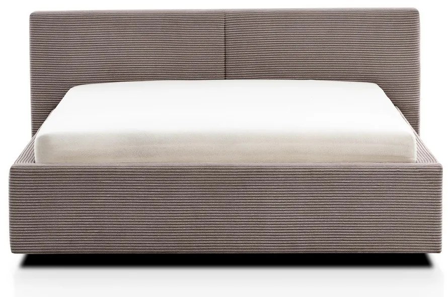 Pat matrimonial maro deschis tapițat fără somieră 140x200 cm Cube – Meise Möbel