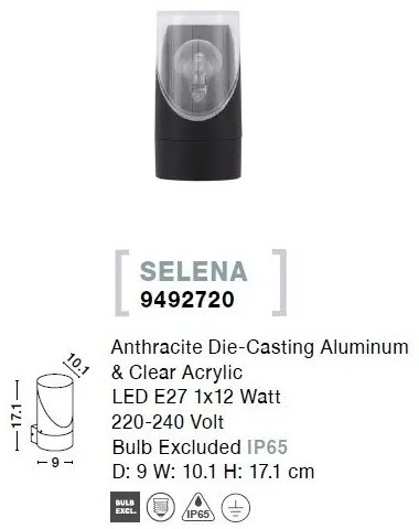 Aplica pentru iluminat exterior IP65 SELENA