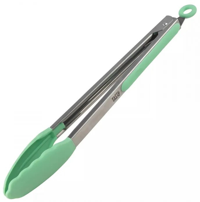 Cleste pentru servire Tasty Go Green 678097, 34,5 cm, Maner din silicon, Otel inoxidabil, Verde