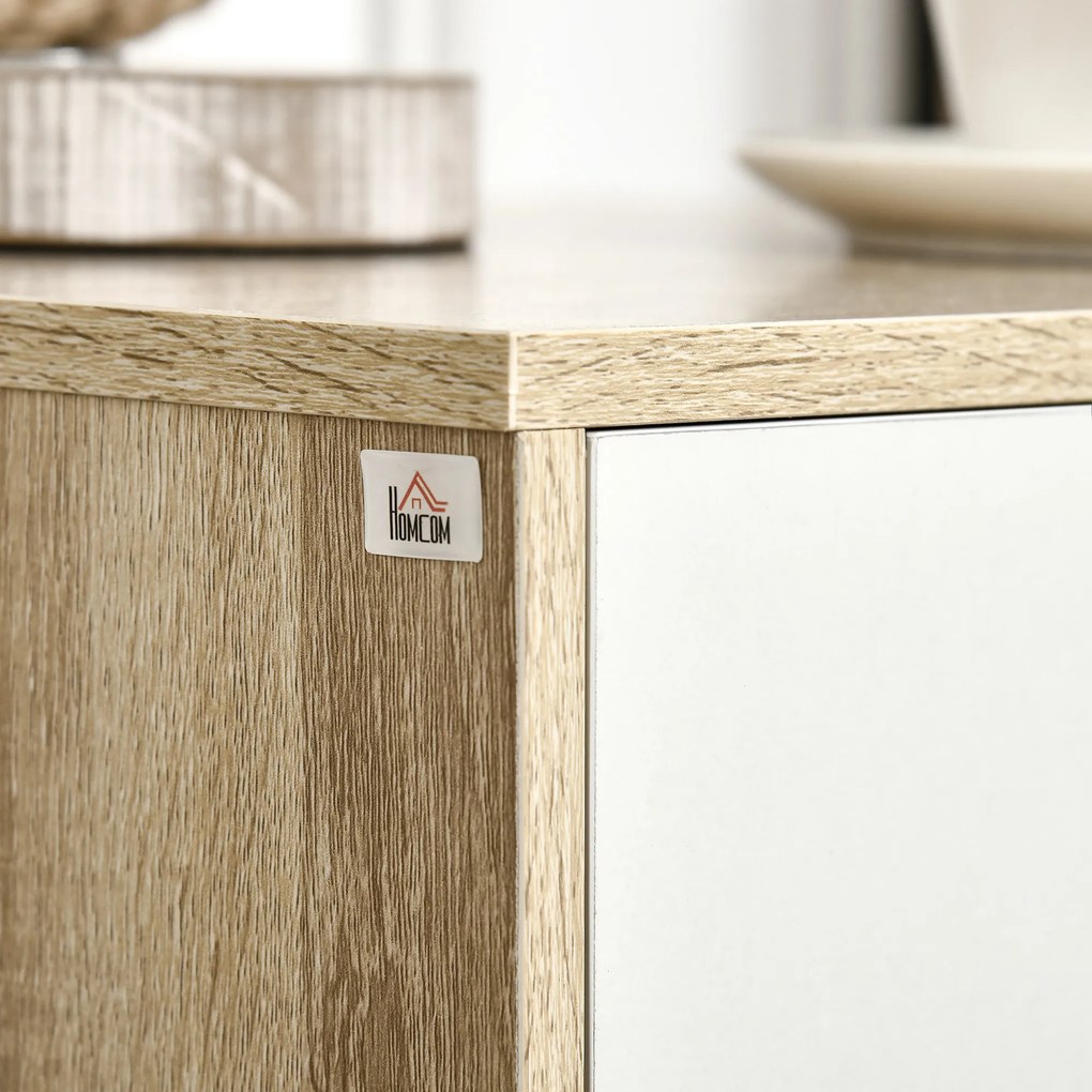 HOMCOM Comodă cu 3 Sertare și Bază Elevată pentru Dormitor Sufragerie Hol Stil Modern 40x35x68,5 cm Natural | Aosom Romania