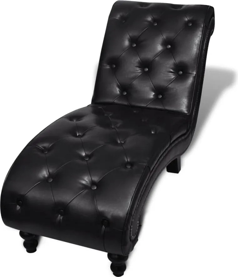 vidaXL Șezlong, maro, piele ecologică