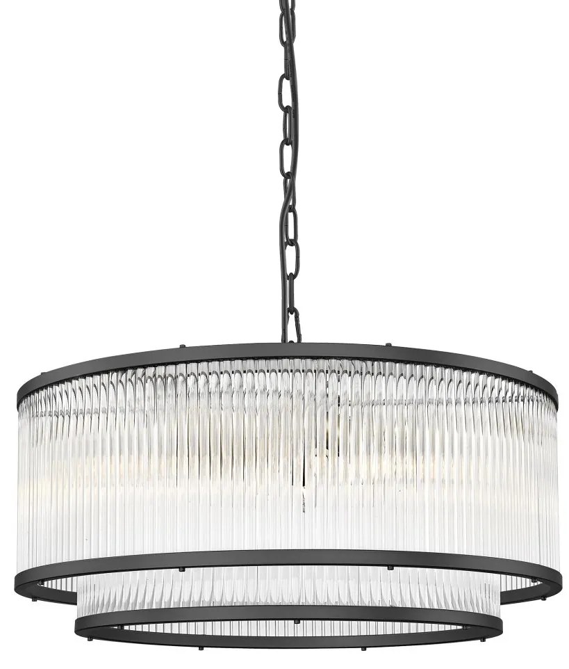 Lustra suspendata eleganta design modern SERGIO negru mat