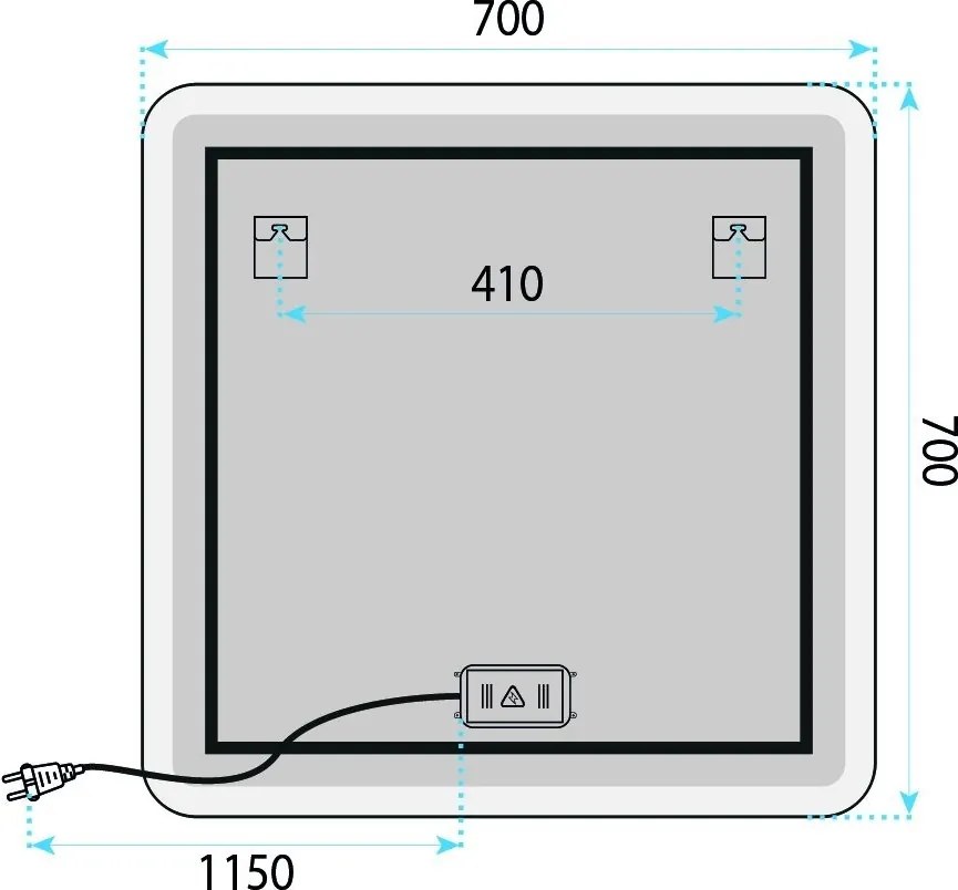 Oglindă LED 70x70cm TOP-2
