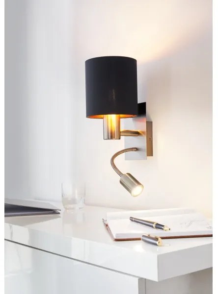 Eglo 96483 - Lampă LED flexibilă PASTERI 1xE27/40W+LED/3,8W negru