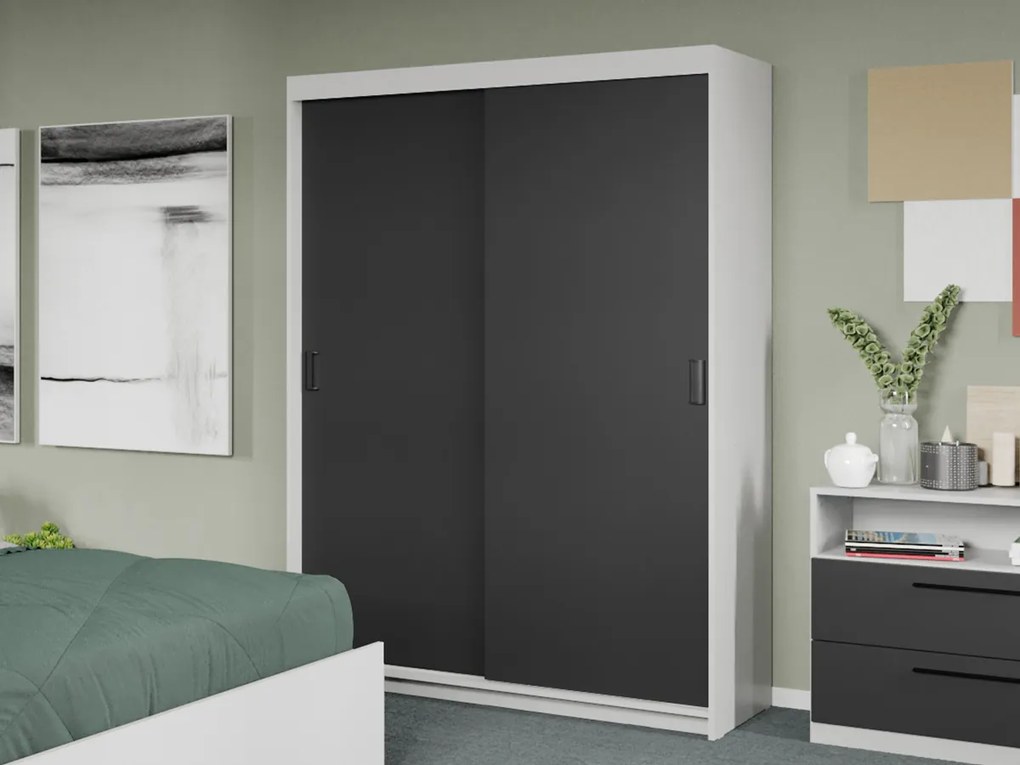 Set mobila dormitor 4 piese Odin Alb/Antracit C36