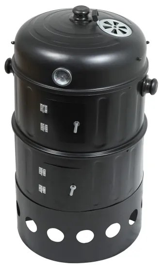 Afumătoare cu cărbuni 3 în 1 neagră