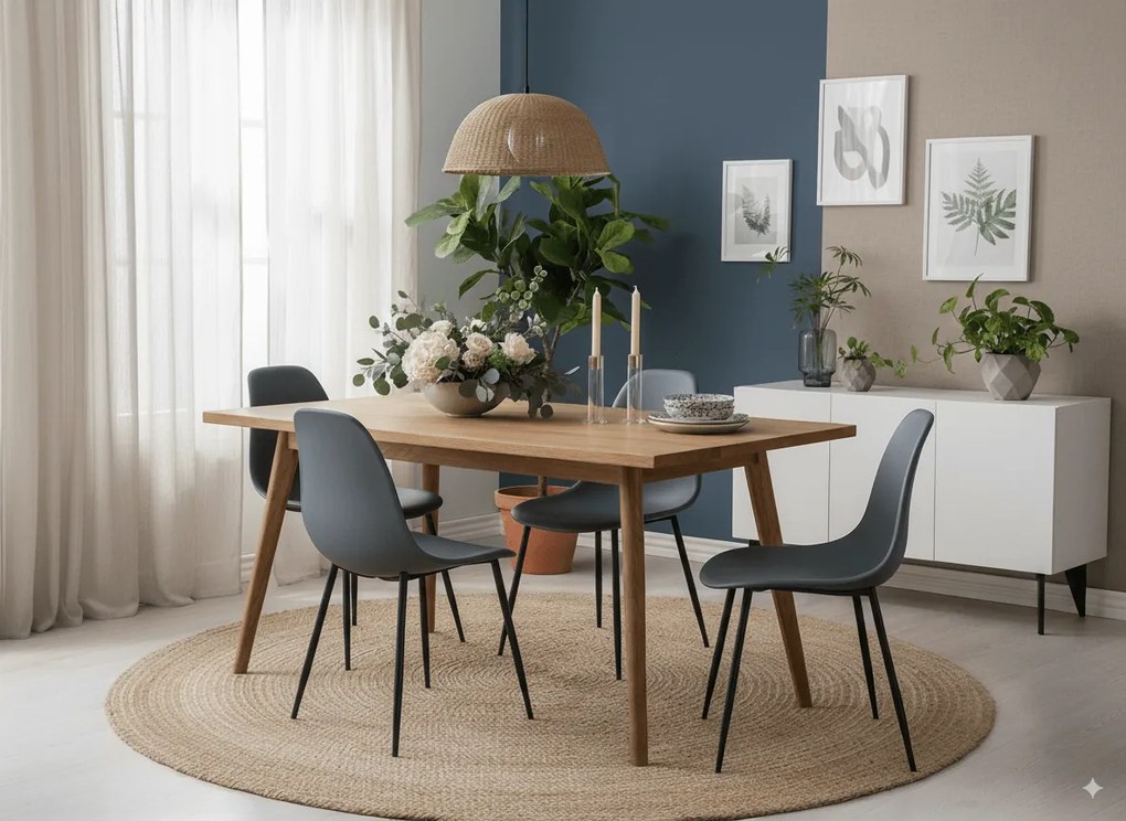 OFERTA Scaun Osaka gri ardezie cu picioare negre, calitate a II-a