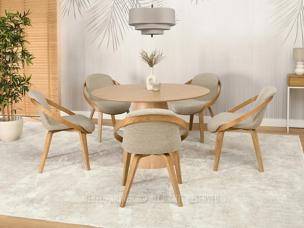Scaun Lila K (bej + stejar). Promo -14%. 1111104