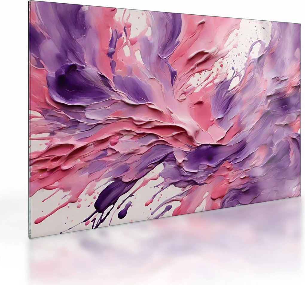 Tablou pe sticlă - Abstracție romantică (70x50 cm)