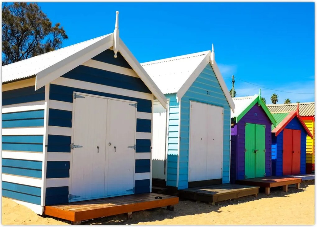 Tablou - Plaja Brighton, Melbourne, Australia (70x50 cm)