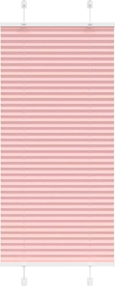 vidaXL Jaluzea plisată roz 65x150 cm Lățime țesătură 64,4cm poliester