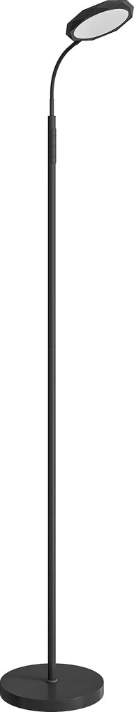 HOMCOM Lampă de Podea LED cu Telecomandă, Cap Rotativ, Reglare Luminozitate și Temperatură, Negru | Aosom Romania