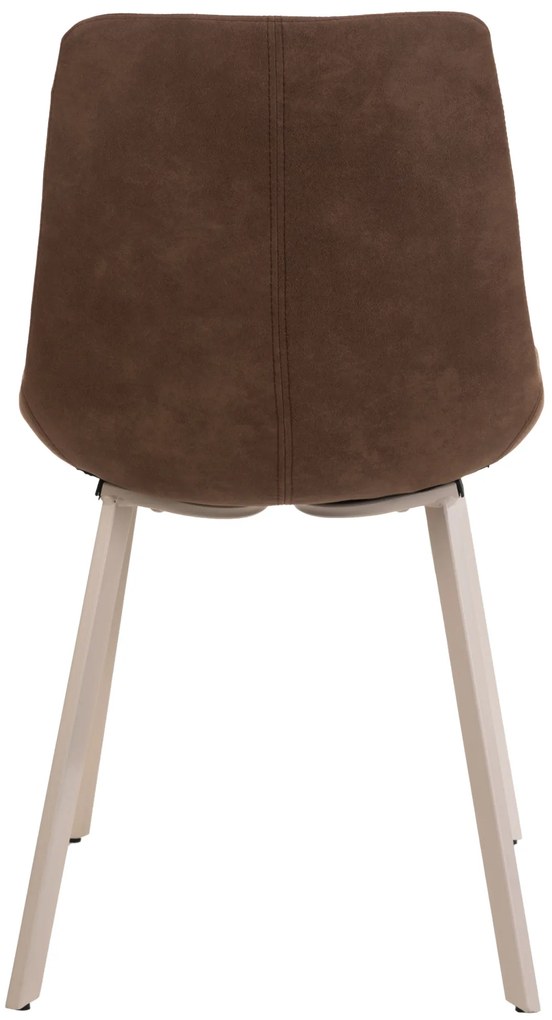 MAZZONI EXPORT IDA Crem și Maro (material Monza 90/Preston 22)/cadru bej - SCAUN TAPIȚAT BOUCLÉ MODERN PENTRU SALON/SUFRAGERIE LOFT
