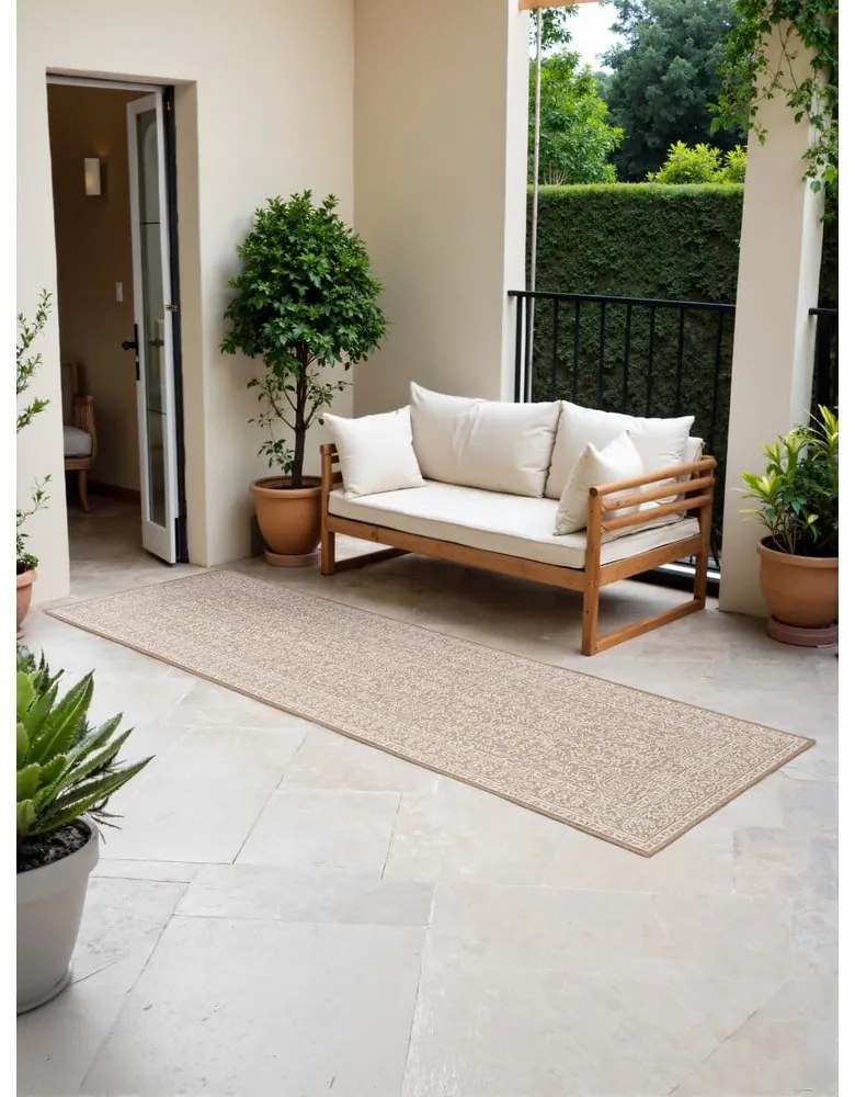 Covor tip traversă pentru interior și exterior bej/fildeș 80x250 cm Duet Kona – NORTHRUGS