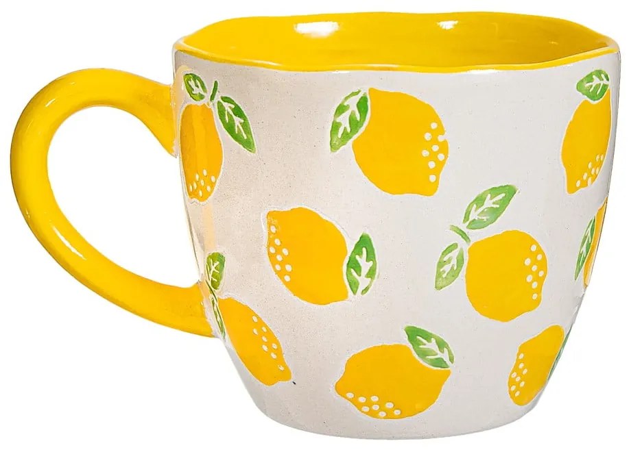 Cană galbenă/albă din ceramică 250 ml Lemon – Sass &amp; Belle