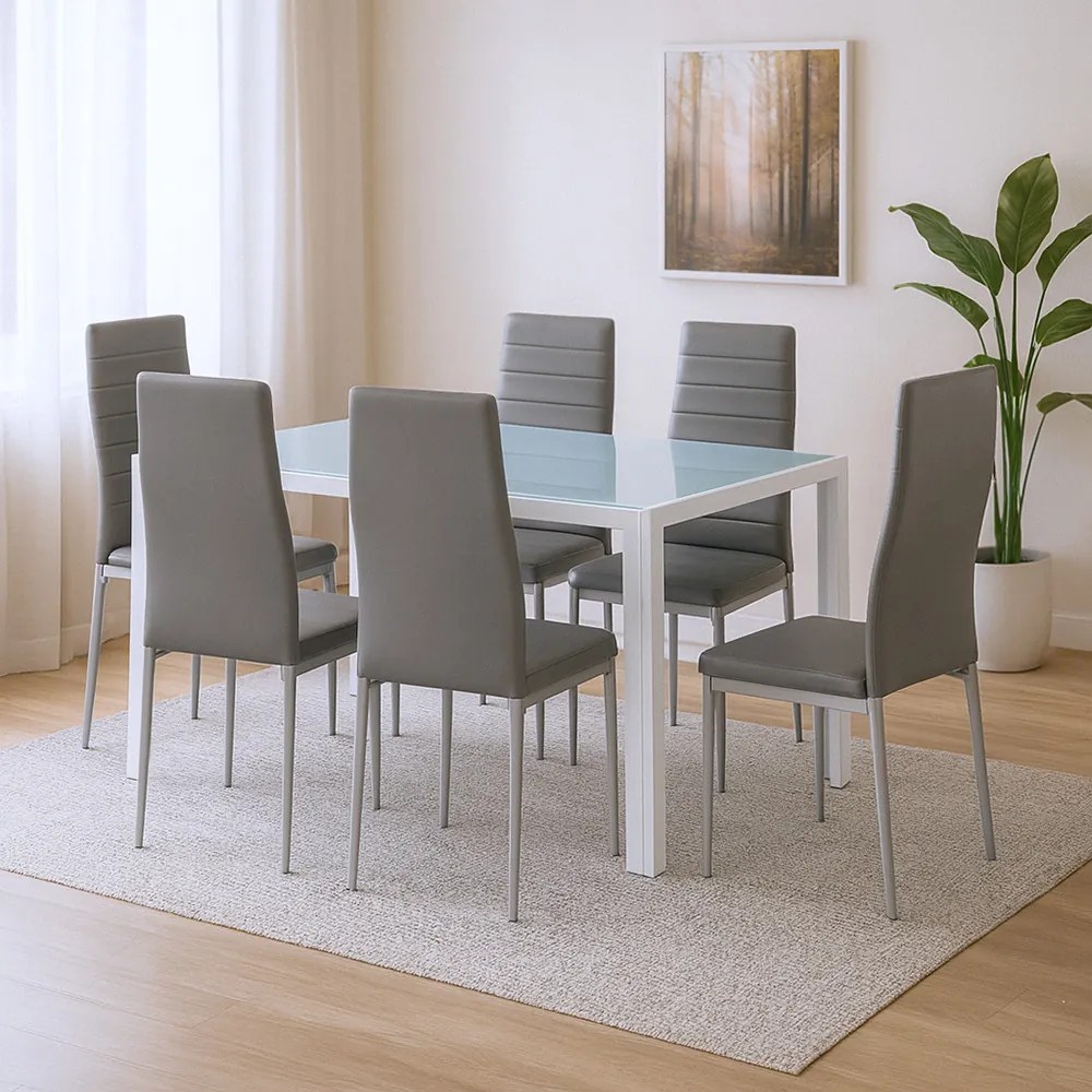 Mabel 6+1 set de luat masa gri-gri