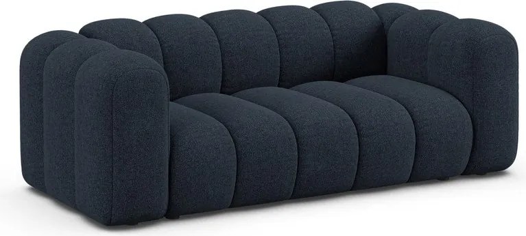 Canapea albastru-închis cu tapițerie din chenille 200 cm Lupine – Micadoni