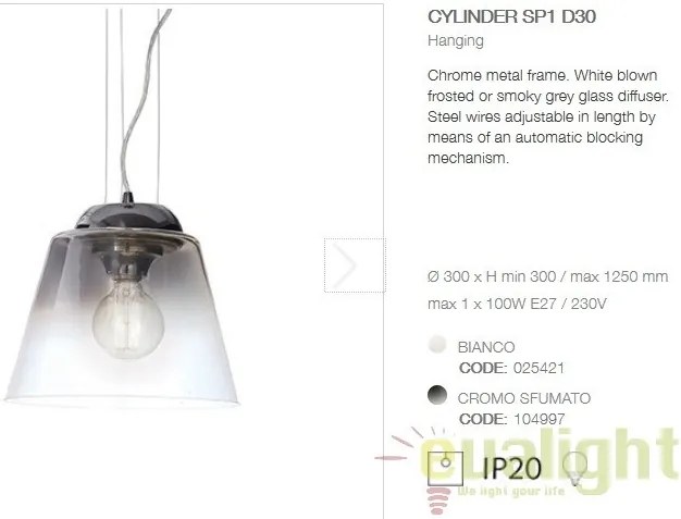 Pendul diametru 30cm CYLINDER SP1 D30 CROMO 104997
