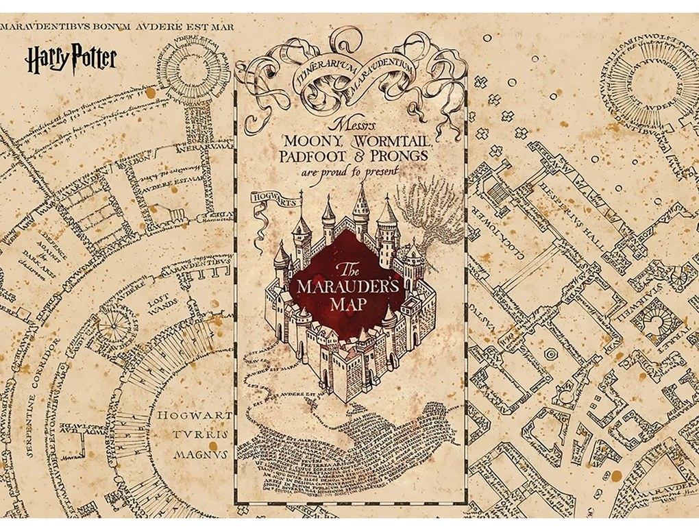 Suport farfurie Harry Potter Marauders Map pentru copii, 42 x 30 cm