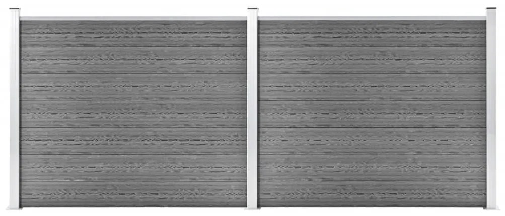 vidaXL Set panouri gard, 353x146 cm, gri, WPC