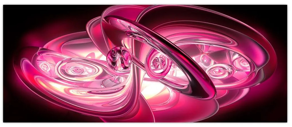 Tabloul cu fractali roz (120x50 cm)